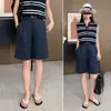 Shorts de Lino Personalizados para Mujer Verano Delgados de Longitud Media 2026 Nuevos Holgados Adelgazantes Rectos de Pierna Ancha Pantalones Casuales