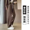 Pantalones Casuales de Pierna Recta Meilade para Mujer 2026, Nuevos de Primavera, Delgados, Color Café, Pantalones Deportivos de Chándal