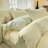 Juego de cuatro piezas de algodón 100% estampado, ropa de cama transpirable y amigable con la piel con múltiples diseños de algodón puro, adecuado para uso en dormitorio y dormitorio