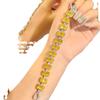 Pulsera de Diamante Amarillo de Zirconia de Lujo Ligero para TikTok Live, Pulsera de Cristal Amarillo de Diamante de Alto Carbono para Mujer, Joyería de Lujo Europea y Americana al por Mayor
