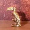 Adornos Transfronterizos Retro de Latón Macizo de Tucán Viejo y Loro para Estudio, Oficina, Escritorio, Mascota de Té, Pequeña Vajilla de Cobre al por Mayor