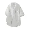 Camisas de Manga Corta para Hombre de Verano, Camisas Retro de Moda para Hombre de Verano, Camisas Blancas de Color Sólido, Tops