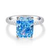 Anillo de plata esterlina S925 de oro de 18 quilates para mujer, estilo europeo y americano, con diseño de princesa, con forma de bolso cuadrado, con voz vibrante, venta al por mayor.