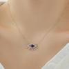 Collar Ojo del Diablo Nuevo Plata Esterlina S925 para Mujer Estilo Ojos Azules Oscuros de Alto Sentido Exquisito Collar Personalizado de Meteorito
