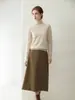 Suéter 100% cachemira pura para mujer, cuello alto, manga larga, tejido versátil, simple y suave, adecuado para ir al trabajo, tejido de otoño e invierno