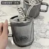 Copo de Água de Luxo Leve Copo de Vidro de Alto Padrão para Mulheres no Verão Copo de Café Copo com Tubo de Sucção Doméstico com Tampa Copo de Casal para Meninos