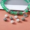 Plata pura s925 vintage 5.5mm cuentas espaciadoras de mantra de seis caracteres pulsera de manualidades DIY pulsera Bodhi materiales accesorios