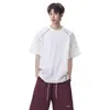 Camiseta Casual Lyocell Esportiva de Manga Curta Secagem Rápida com Cor Contrastante e Costura Contrastante, Sensação Fresca, Absorvente de Umidade, Caimento Solto, Respirável