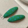 Pinza BB ovalada de estilo coreano retro con bloques de color y lunares, accesorio para el cabello de pinza lateral con textura única para flequillo