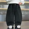 2417 Pantalones para Niños Otoño 2026 Nuevo Estilo Versión Coreana para Niños Pantalones de Cuadros Estilo Linterna Moda para Primavera y Otoño Pantalones de Pierna Curva Tendencia