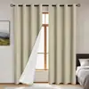 Cortinas de Pongee Compuesto Individual de Fabricante de Keqiao, Totalmente Opacas, para Sala de Estar y Dormitorio, Cortinas con Acabado de Terciopelo Blanco
