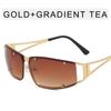 Gafas de Sol Cuadradas Huecas de Metal para Mujer Estilo Europeo y Americano Chicas Calientes Estilo Tecnología Futura Y2K Estilo Plata Agua Gafas de Sol Didi Jumping