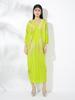 Vestido plisado de moda transfronteriza para mujer, nuevo, elegante, de alta gama, con escote en V, mangas de murciélago bronceadas, suelto, talla grande, vestido largo