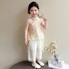 Conjunto de Verão para Meninas com Estilo Tradicional Chinês, Novo Modelo 2026, Novo Colete Fino Estilo Chinês Hanfu Infantil, Roupa Tang de Verão para Bebês