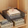 Prateleira Divisória de Guarda-Roupa, Prateleira Extensível para Armário de Quarto, Rack de Armazenamento Doméstico para Roupas e Itens Diversos