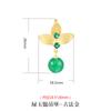 Collar Colgante de Plata de Ley S925 con Jade Natural Hetian Moda Lujo Ligero Colgante Vintage para Mujer Cadena con Conjunto de Calcedonia Dorada y Verde Método Antiguo