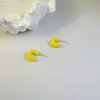 Joyas Lingge Estilo Vacacional Europeo y Americano Pendientes de Aro Pequeños Geométricos de Colores Dulces Pendientes de Resina Brillantes Estilo Fresco Ins