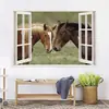 Comercio exterior Europa, América y África transfronterizo imitación tres dimensiones ventana pradera caballo moteado sala de estar dormitorio pared de fondo pegatinas al por mayor
