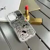 Línea Negra Dibujo Perro Lindo Espejo Manzana 18Proamx Funda para Teléfono Iphoneair Espejo de Maquillaje Cubierta Protectora