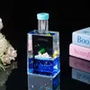 Botella Cuadrada Creativa con Líquido Luminoso Gotas de Aceite, Botella Flotante para Niños y Niñas, Regalo de Vacaciones, Adorno de Decoración para Escritorio del Hogar