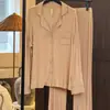 [Navidad] skim * s Kardashian Traje de Pijama Color Sólido Manga Larga Pantalones Ropa de Casa traje