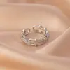 Anillo Hebilla de Herradura para Mujer, No se Desvanece, Lujo Accesible, Diseño de Nicho de Gama Alta, Anillo Abierto, Anillo de Circonita, Joyería de Mano