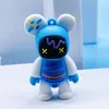 Chaveiro Urso Explosão Graffiti Céu Estrelado Colorido Boneca Acessórios de Urso Desenho Animado Colorido Fofo Pequenos Presentes Atacado