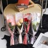 Bolsa individual con flores navideñas de Internet Celebrant, bolsa con flores de clavel y rosas, embalaje floral romántico.