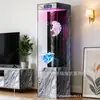 Tanque Vertical Pequeño para Peces de Sala de Estar con Filtración Inferior Integrada y Gabinete, Tanque para Peces Dorados de Vidrio Ultra Transparente, Nuevo Modelo 2026, Tipo de Piso