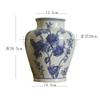 Vaso de porcelana azul e branca de cerâmica de Jingdezhen arranjo de flores garrafa de porcelana retro chinesa porcelana azul e branca Xiao Yaxuan decoração ornamentos