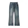 Comércio Exterior Jeans Masculino Cleanfit Lavado Velho Solto Estilo Americano Vibe Retrô Marca de Moda Calças Micro-lar
