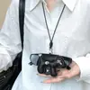 Bolsa de Llaves Larga de Cuero con Colgante para Llavero Collar con Marca de Cuero Llavero para Gafas Accesorios de Moda