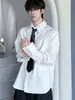 Camisa de Manga Larga Bordada para Hombre con Diseño Estilo Japonés, Nueva Marca de Moda 2026, Estilo de Hong Kong, Tacto de Alta Gama, Camisa Casual Holgada