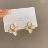 Brincos de Pérola Elegantes Estilo Coreano Francês Agulha de Prata 925 Brincos de Alta Qualidade Coração Flor Versáteis para Mulheres Atacado