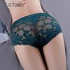Tres conejos hermosos ropa interior de encaje de cintura alta para mujer secado rápido sin costuras sexy calzones huecos tentación explosión talla super