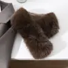 Bufanda Cruzada a Prueba de Frío para Mujer en Otoño e Invierno, Cuello de Piel, Bufanda con Succión Magnética, Piel Sintética, Elegante, Engrosada, Cálida y Versátil