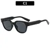 Gafas de sol nuevas de estilo coreano de ojo de gato a la moda, Gafas lisas versátiles de estilo callejero retro personalizadas, Gafas de marca simples de moda para mujer