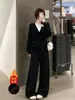 Pantalones de Arroz Pegajoso Gris Claro para Mujer 2026 Nuevos Pantalones de Otoño Sueltos Perezosos Casuales Rectos Cintura Alta Versión Estrecha Pantalones de Pierna Ancha