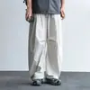 Marca Americana de Street Fashion Calça Casual Simples de Cor Sólida, Perna Larga, Estilo Cimitarra para Homens, Calça Longa Solta Reta, Preguiçosa e Relaxada