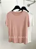 Camiseta de Manga Corta Regular para Mujer, Fibra de Cúpro, Fresca y Cómoda, Color Sólido, Delgado, Alta Elasticidad, Caída Suave, Camiseta Base de Verano 2025