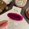 Presilha de Cabelo Oval de Lã de Cordeiro de Cor Escura para Meninas, Acessório de Cabelo de Alta Qualidade para Franja e Lado, Presilha de Cabelo, Ornamento de Cabelo
