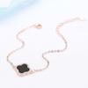 Regalo para el Día de San Valentín Chino Pulsera de Ágata Negra Trébol de Cuatro Hojas Plata S925 Pulsera Versátil de Lujo Ligero para Mujeres Accesorios de Joyería Hechos a Mano Microincrustados