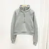 Cárdigan Coreano Holgado con Capucha y Forro de Polar Lulu Bling Exclusivo Chaqueta Versátil de Cremallera Trendy para Yoga