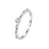 Anillo Abierto de Plata de Ley S925 con Circonita, Banda Fina Estilo Lujo Ligero 'Starlight' para Mujer, Anillo para Dedo Índice Apilable Estilo Commuter de Nicho, Suministro al por Mayor