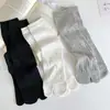 Calcetines Finos de Dos Dedos para Mujer, Calcetines de Dos Dedos, Malla Calada Japonesa para Otoño e Invierno, Calcetines de Algodón con Dedos Separados, Calcetines de Dos Dedos de Color Puro para Mujer, hasta la pantorrilla