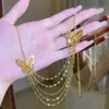Cadena para Clavícula Dorada Inteligente Mariposa Dorada y Hada Nueva Dongdaemun de Corea del Sur Moda Nicho Dulce Versátil Collar con Borlas