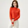 Suéter de punto fino de cachemira pura para mujer, color liso, cuello alto medio, de canalé, básico, ajustado, adelgazante, para commuting