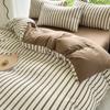 Juego de Ropa de Cama Cuatro Piezas Estilo Japonés Fuji Cuadros Rayas Simples Algodón Nube Lavado Estudiante Funda Nórdica Tres Piezas Bolsa de Cama