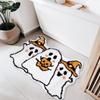 Alfombra Decorativa de Terciopelo de Cristal con Telaraña y Calabaza de Halloween Temu Transfronteriza Alfombra Resistente a Manchas para Sala de Estar y Entrada Imitación Cachemir