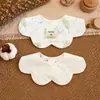 Distribuidor de Baberos Impermeables de Doble Cara de Algodón Puro Tamaño Bebé para Lactantes y Niños Pequeños, Baberos con Forma de Pétalo para Niñas y Niños